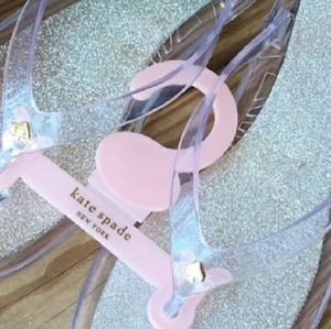New Kate Spade silver sparkle jelly sandals
